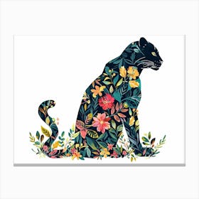 Little Floral Black Panther 2 Canvas Print