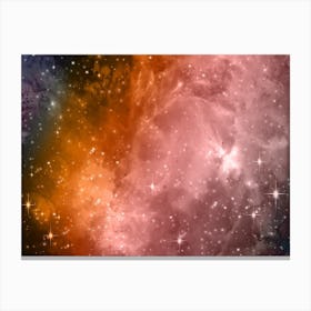 Pink Orange Galaxy Space Background Canvas Print