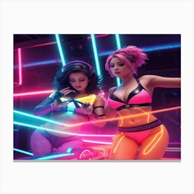 Neon Girls Canvas Print