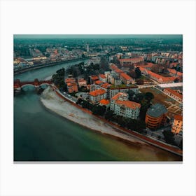 Italy, Veneto, Verona, Adige river. Castelvecchio Bridge Print Canvas Print