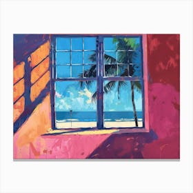 Miami From The Window View Painting 2 Canvas Print
