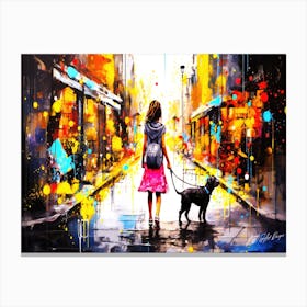 A Girl And Her Dog - Girls Best Friend Canvas Print