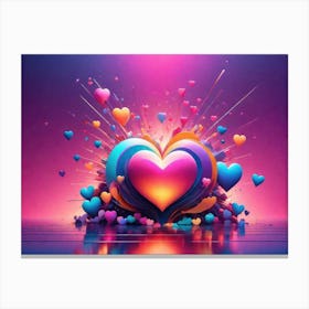 Colorful Heart Creative Art Print 10 Canvas Print