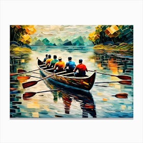 Lake with a Boat Canvas Print