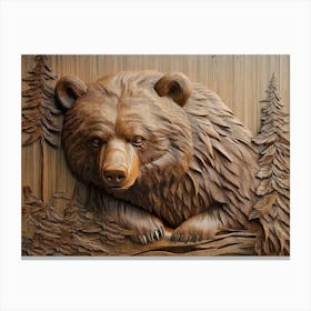 Bear Carving 4 Canvas Print