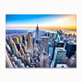 New York City At Sunset Canvas Print