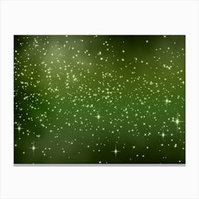 Half Green Tone Shining Star Background Canvas Print