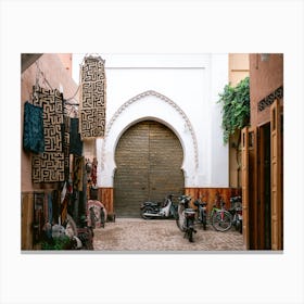 Welcome To The Medina Marrakech Travel Photography Canvas Print