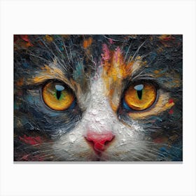 Whiskered Masterpieces: A Feline Tribute to Art History: Cat'S Eyes Canvas Print