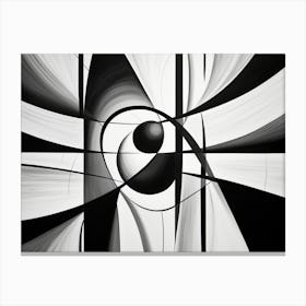 Perception Abstract Black And White 1 Canvas Print
