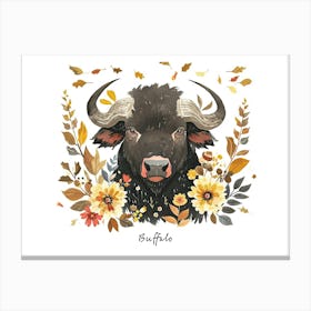 Little Floral Buffalo 2 Poster Canvas Print