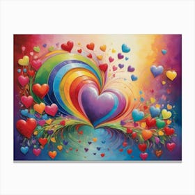 Rainbow Hearts 6 Canvas Print