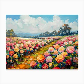 Field Of Roses Canvas Print