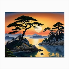 Sunset In Japan Canvas Print