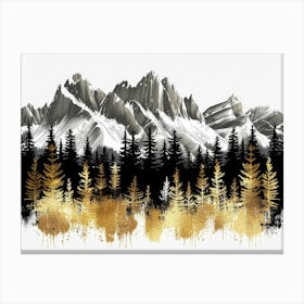 Gold Mountains Painting Canvas Print