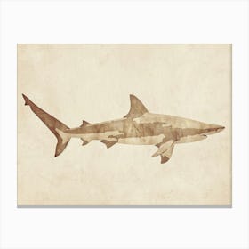 Smooth Hammerhead  Shark Grey Silhouette 2 Canvas Print