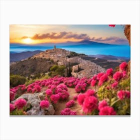 Sunset In Sicily 1 Canvas Print