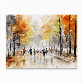 People Walking In The Park Canvas Print