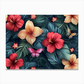 Exotic Tropical Pattern Canvas Print