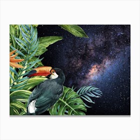 Tropical Synthwave Space Garden #14: Toucan Canvas Print