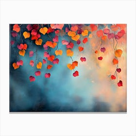 Elegant Colorful with Vibrant Flower Hanging Branches 2 Canvas Print