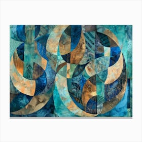 Abstract Blue And Tan Canvas Print