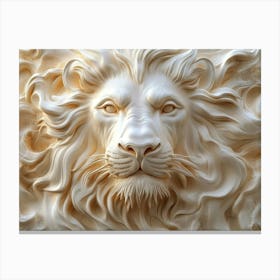 3d Powerful Lion's Face 3 Canvas Print