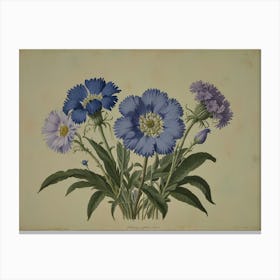 Three Blue Flowers Canvas Print