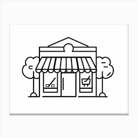 Shop Sign Line Illustration 1 Canvas Print