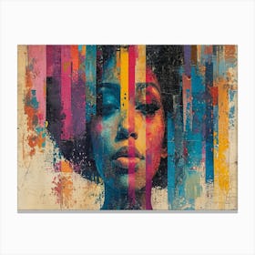 Colorful Chronicles: Abstract Narratives of History and Resilience. African Woman Canvas Print