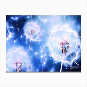Dandelions In Flight 2 - Dandelion Puff Canvas Print