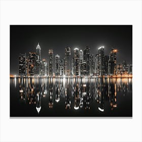 Dubai Skyline At Night 2 Canvas Print