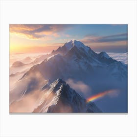 Rainbow Over Mountains Canvas Print