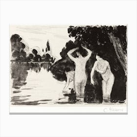 Bathers (ca. 1895), Camille Pissarro Canvas Print