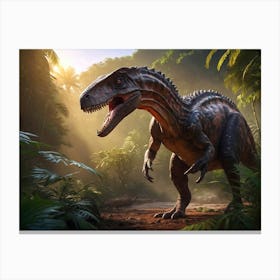 T-Rex In The Jungle Canvas Print