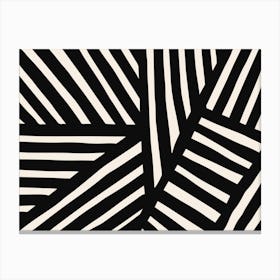 Abstract Black And White Stripes Canvas Print