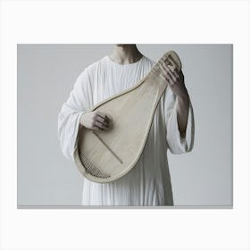 Man Holding A Lute Canvas Print