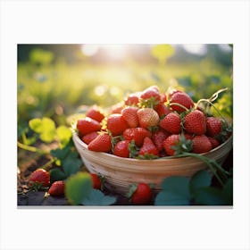 Basket Of Strawberries 9 Canvas Print