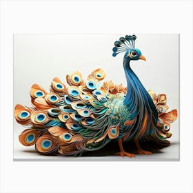 3d Carton Peacock 3 Canvas Print