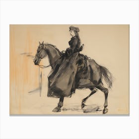 Victorian Era Horse Sketch Canvas Print