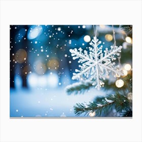 Abstract Decoration Of A Snowflake Structure Dominated By A Sparkling Excessively Blinding Whitenes (7) Canvas Print