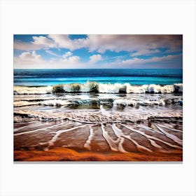 Waves Crashing On The Beach Canvas Print