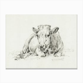 Lying Cow After Adriaen Van De Velde, Jean Bernard Canvas Print