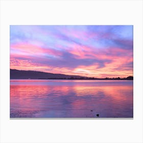 Sunset Over Lake Canvas Print