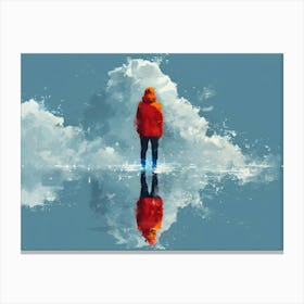 Girl In A Red Coat Canvas Print