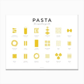 Pasta Guide Yellow Landscape Canvas Print