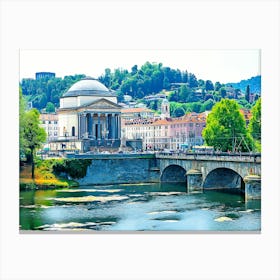 View Of Turin City In Italy Canvas Print