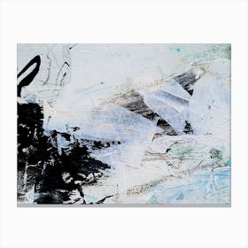 Abstract Painting Black White Monochrome Canvas Print