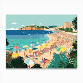 French Riviera Vintage Landscape 3 Canvas Print