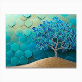 Blue Tree In The Desert 1 Canvas Print